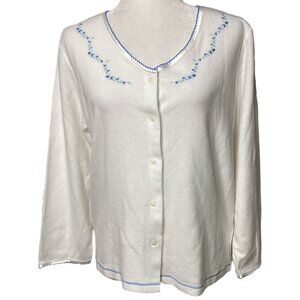 Vintage J. Appel Classics Soft Embroidered Cardigan Sweater Women's Size‎ Medium